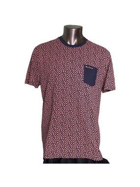 Ben Sherman Mens Floral Pink Blue Pocket T Shirt Top Size 2XL u